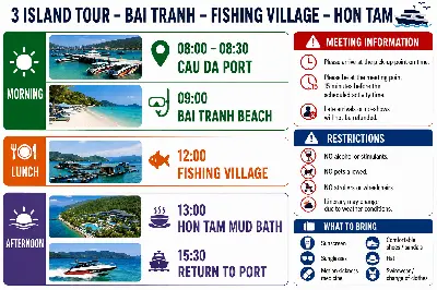 Tour 3 đảo Vip Bãi Tranh - Làng Chài - Hòn Tằm (ảnh 4)