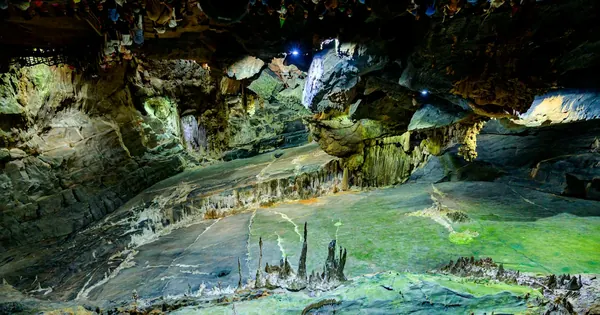 Vast chamber inside a cave in Phong Nha - Ke Bang National Park, Quang Binh, Vietnam